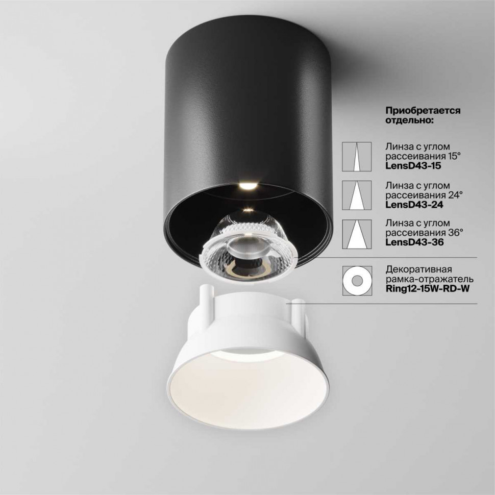 Накладной светильник Maytoni Alfa LED C064CL-12W4K-RD-B