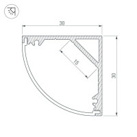 Алюминиевый профиль с экраном Arlight SL-Kant-H30-2000 Anod+Opal 036846