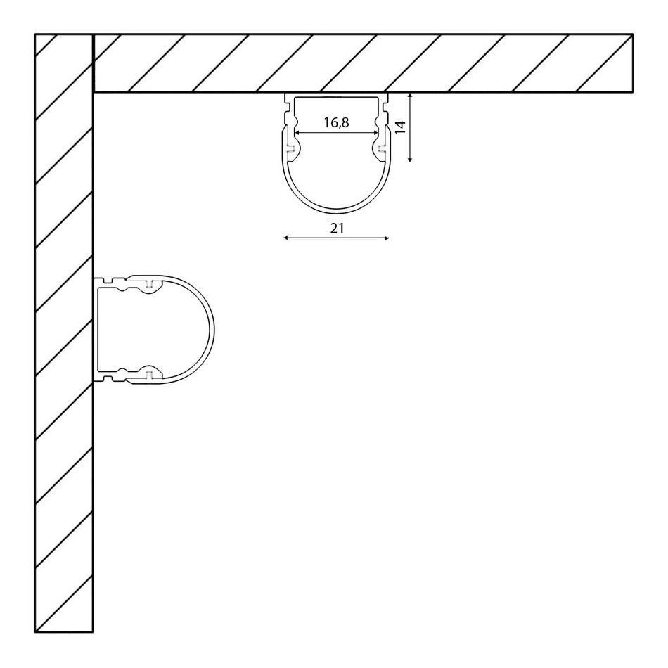 Профиль с рассеивателем SWG SF-2121-RD 000085