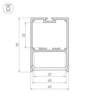 Профиль Arlight SL-LINE-4970-2500 BLACK+OPAL 027989