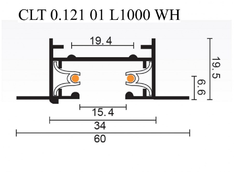 Шинопровод встраиваемый однофазный Crystal Lux CLT 0.121 01 L1000 WH
