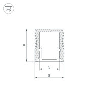 Алюминиевый профиль с экраном Arlight SL-Mini-8-2000 Anod+Opal 036832