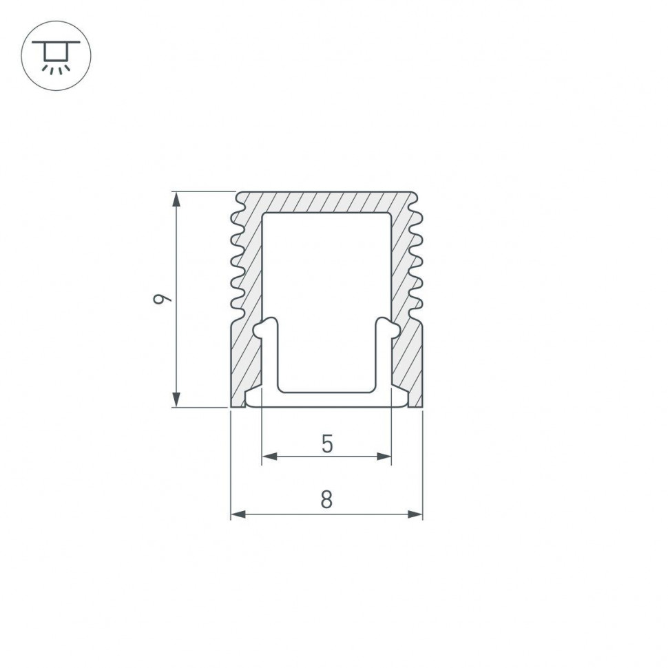 Алюминиевый профиль с экраном Arlight SL-Mini-8-2000 Anod+Opal 036832