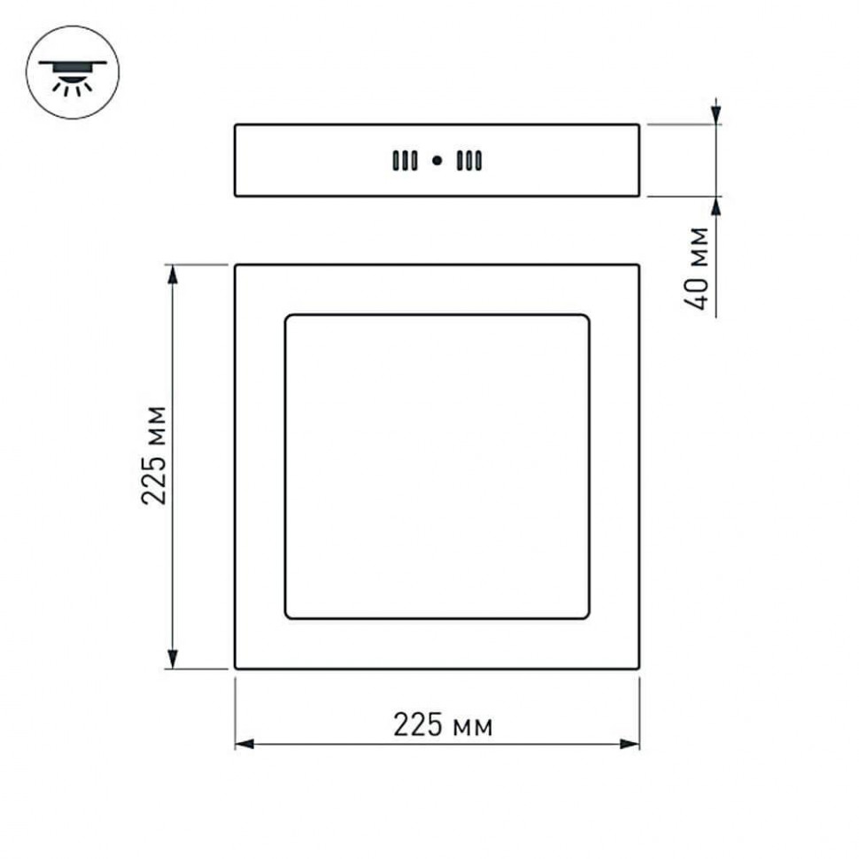 Потолочный светодиодный светильник Arlight SP-S225x225-18W Warm White 018857