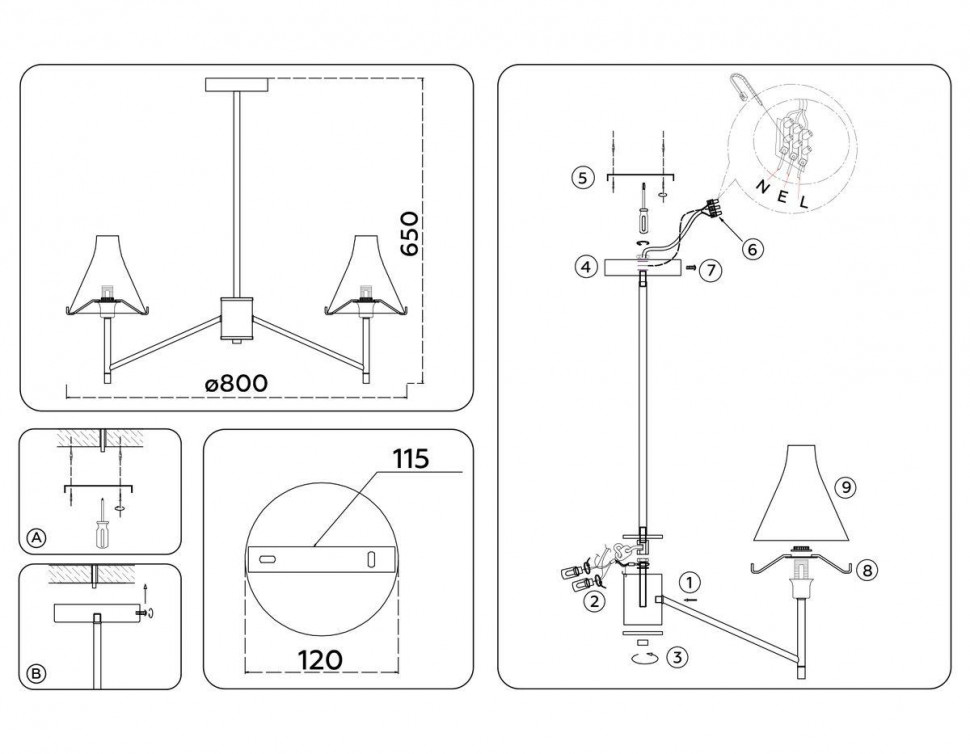 Люстра на штанге Ambrella Light High Light Modern LH57125