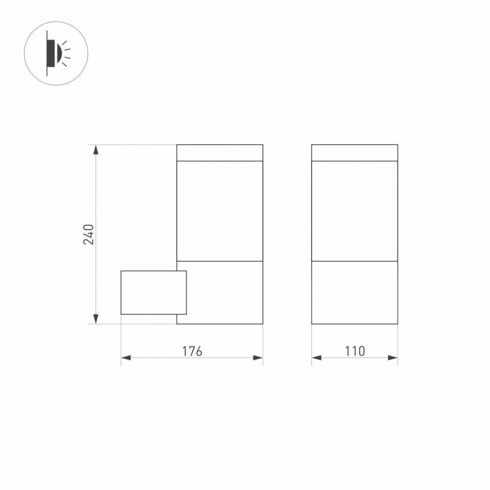 Уличный настенный светодиодный светильник Arlight LGD-Stem-Wall-10W Warm3000 029985