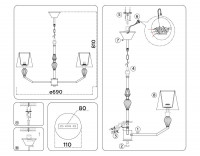 Подвесная люстра Ambrella Light High Light Ceramo Classic LH75061
