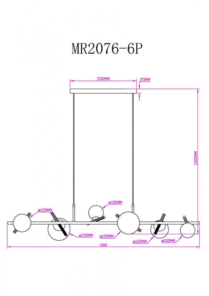 Подвесная люстра Myfar Francis MR2076-6P