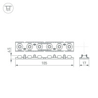 Экран линзованный Arlight SL-LINE-W20-55deg-540 041793