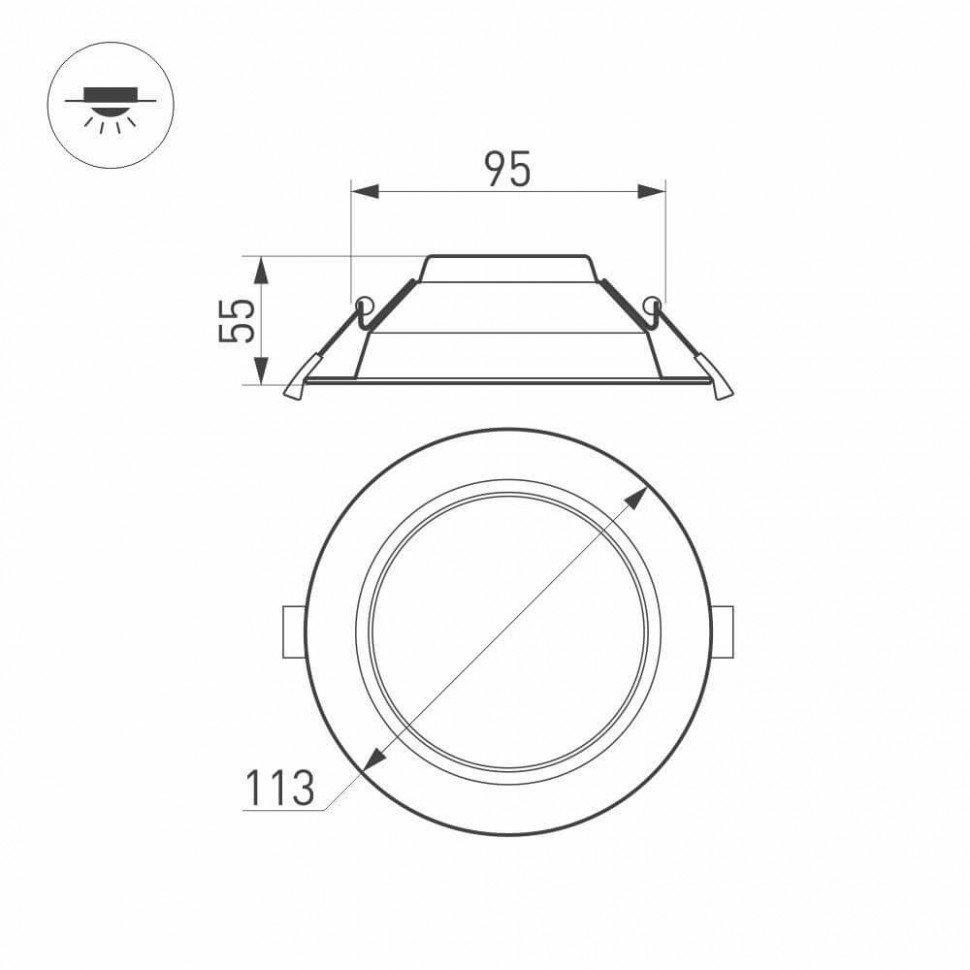 Встраиваемый светильник Arlight IM-Cyclone-R115-10W White6000 023196(2)