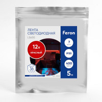 Светодиодная лента Feron LS630 12В 7Вт/м Красный 5м IP20 48952