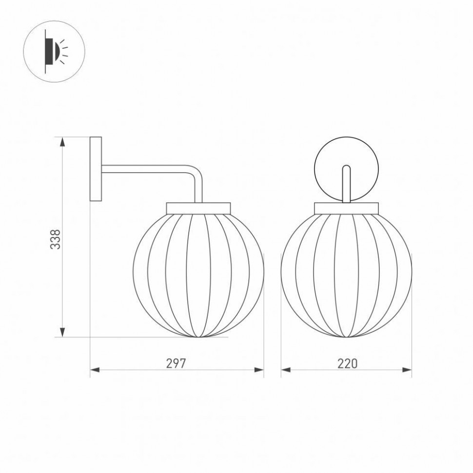 Уличный настенный светодиодный светильник Arlight LGD-Pearl-Wall-7W Warm3000 029973
