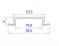 Алюминиевый встраиваемый профиль Ambrella Light Alum Profile GP1100WH