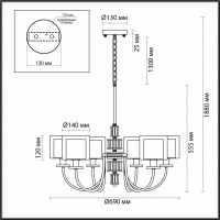 Подвесная люстра Odeon Light Saga Classic 5088/6