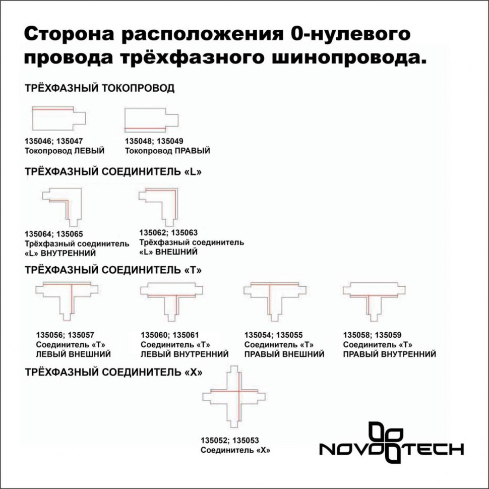 Коннектор внутренний Novotech track black 3phase 135055