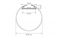 Профиль с экраном Arlight SL-ROUND-D120-2500 ANOD+OPAL 020475