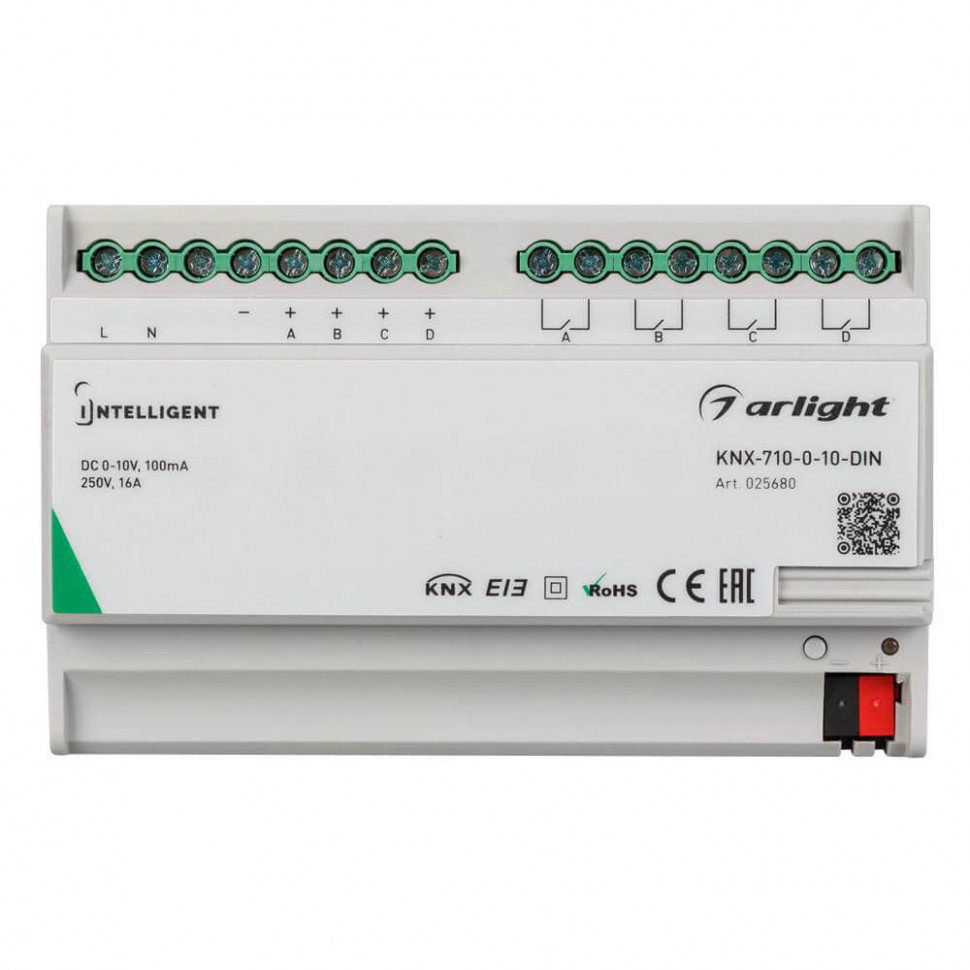 Конвертер Arlight KNX-710-0-10-Din (230V, 4x0/1-10, 4x16A) 025680