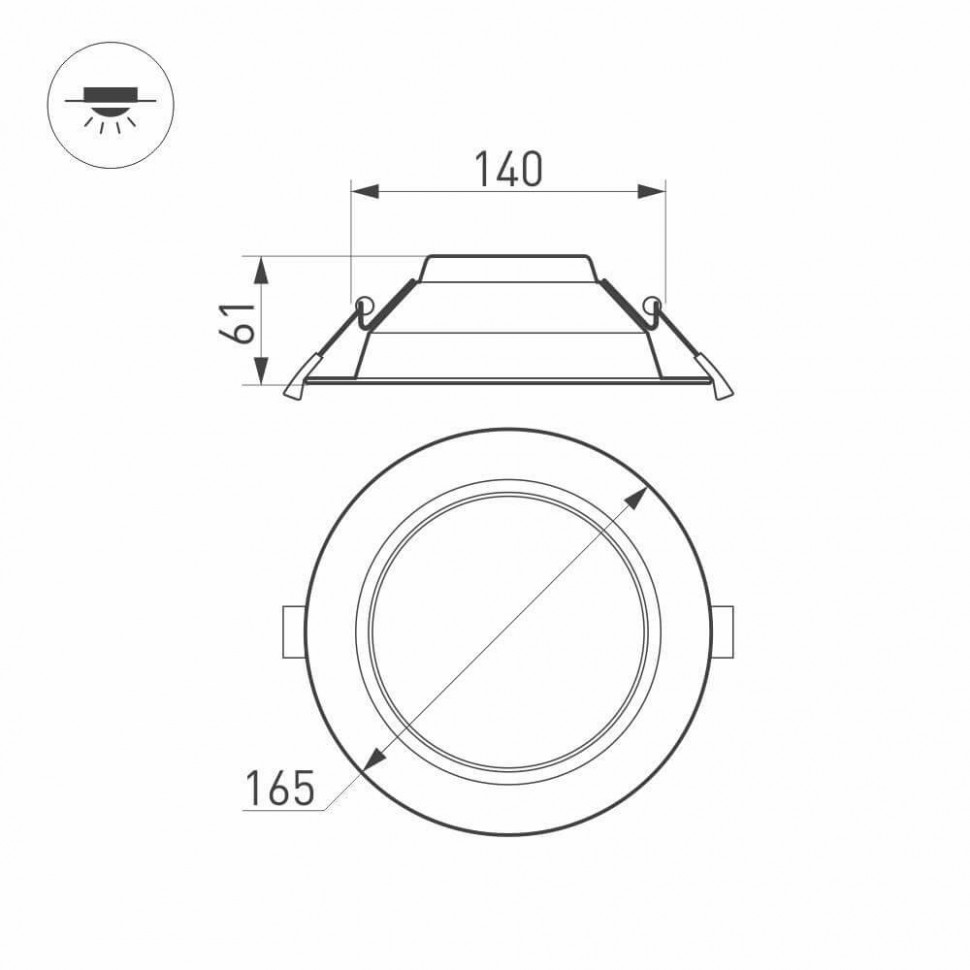 Встраиваемый светильник Arlight IM-Cyclone-R165-18W Warm3000 023213(2)