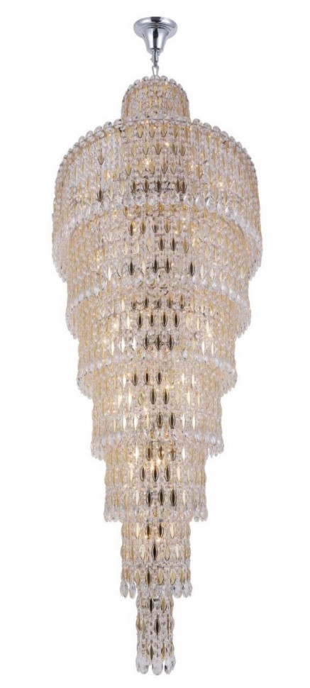 Каскадная люстра Crystal Lux Lirica SP40 D700 Chrome/Gold-Transparent