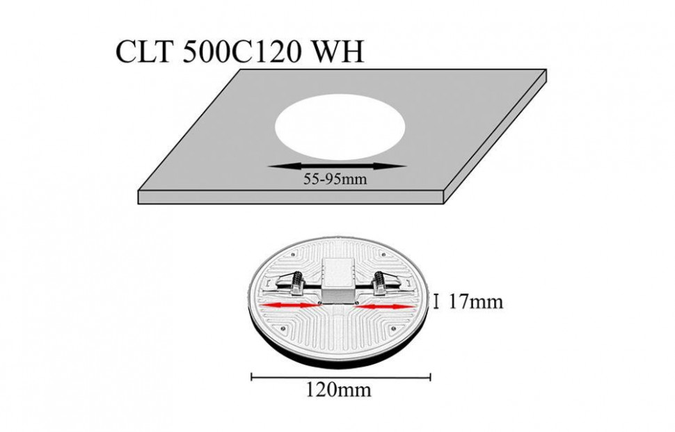 Встраиваемый светильник Crystal Lux CLT 500C120 WH 3000K