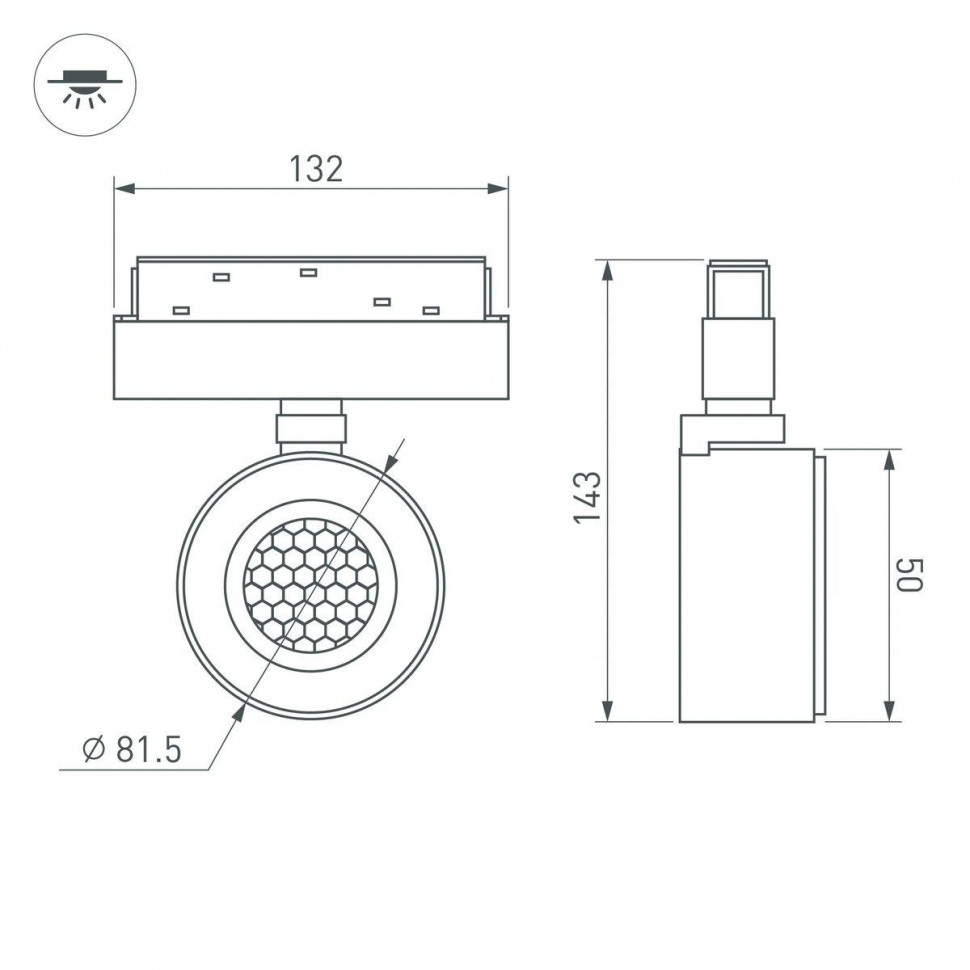 Трековый магнитный светильник Arlight MAG-ORIENT-POINT-R80-12W Warm3000 047141