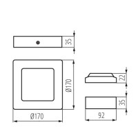 Накладной светильник Kanlux Kanti V2LED 12W-WW-W 33550