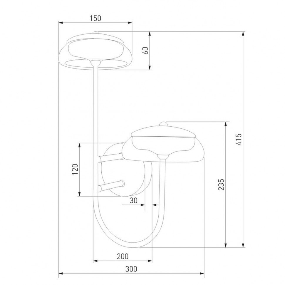 Бра Eurosvet Fungo 50388/2 LED черный a068860