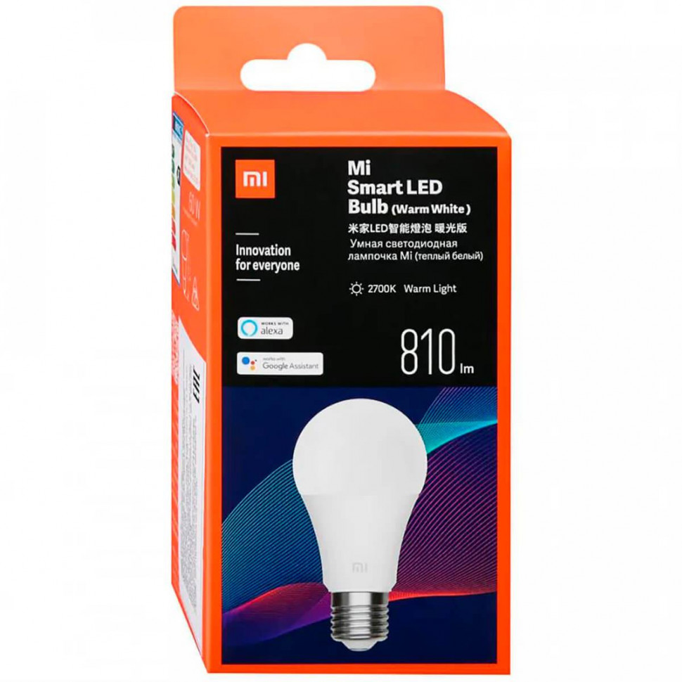 Лампа светодиодная диммируемая Xiaomi E27 8W 2700K матовая XMBGDP01YLK GPX4026GL