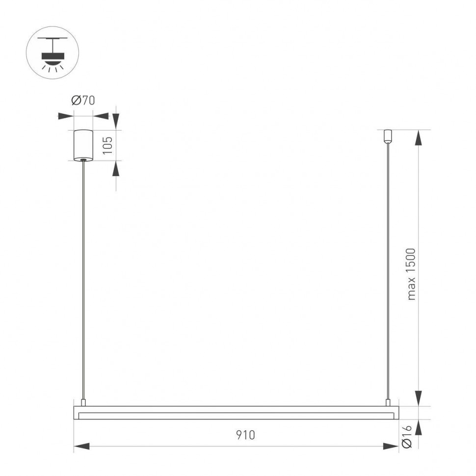 Подвесной светильник Arlight SP-Umbra-Hang-H-L900-15W Warm3000 036944