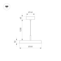 Подвесной светильник Arlight SP-ELEGANT-R300-17W Warm3000 (WH, 120 deg, 230V) 033914(1)