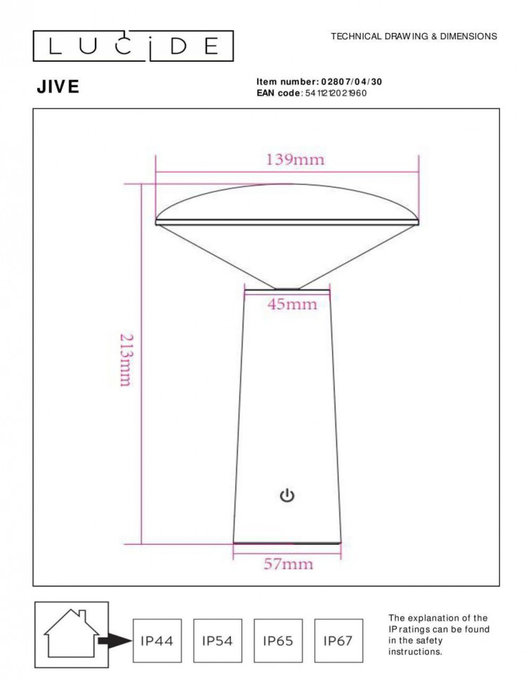 Уличный светильник Lucide Jive 02807/04/30