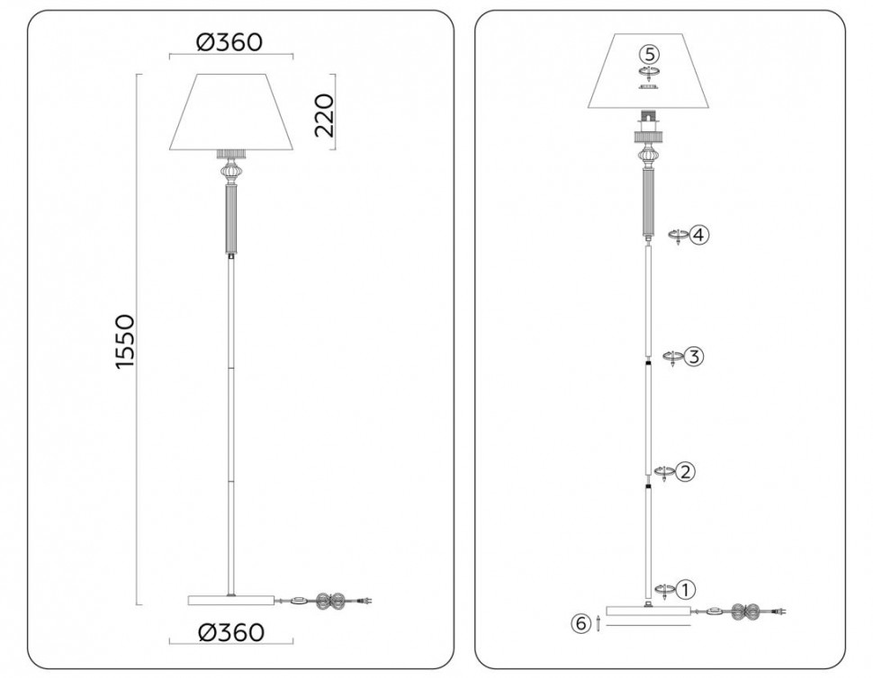 Торшер Ambrella Light High Light Heigh Light LH71028
