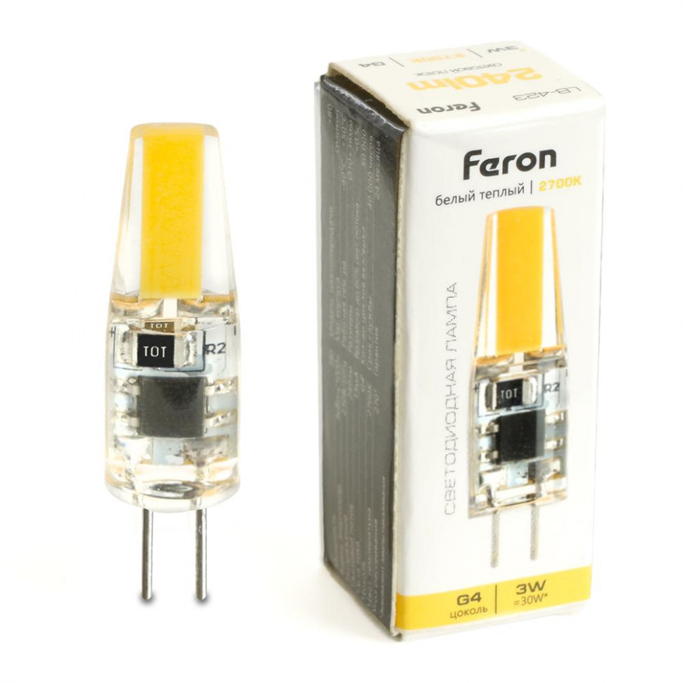 Светодиодная лампа Feron LB-423 G4 3W 230V 2700K 51167