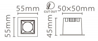 Встраиваемый светодиодный светильник Fiberli XL003-1T(W) 12130304