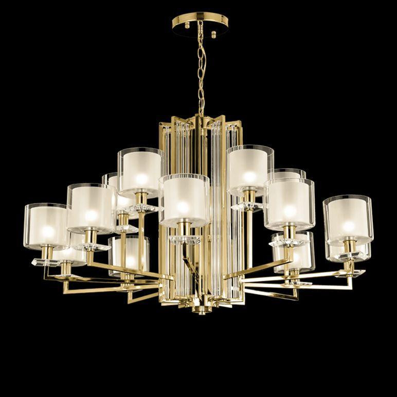 Подвесная люстра Crystal Lux Nicolas NICOLAS SP-PL10+5 GOLD/WHITE