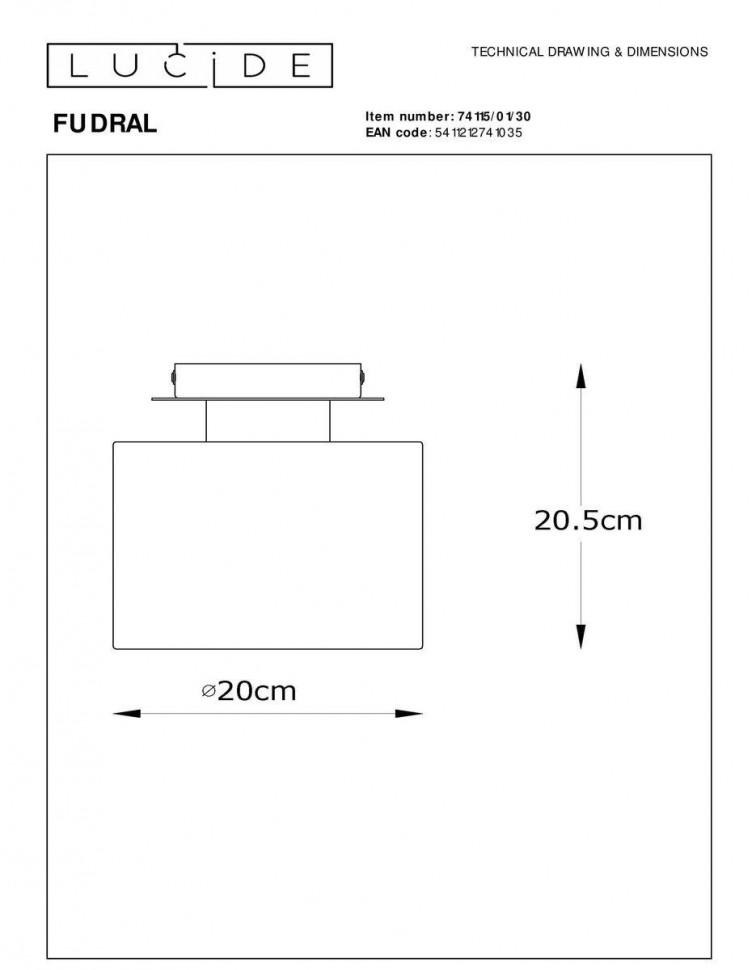 Накладной светильник Lucide Fudral 74115/01/30