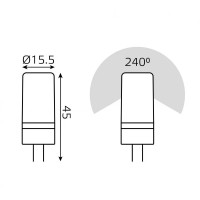 Светодиодная лампа Gauss Elementary G4 5W 4100K 18725